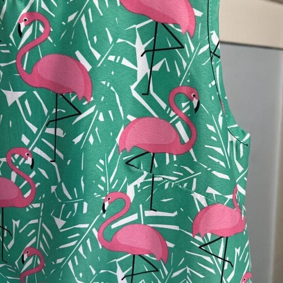 Ingear Resort A-Line Mod Sleeveless Flamingo Dress - Picture 2 of 5